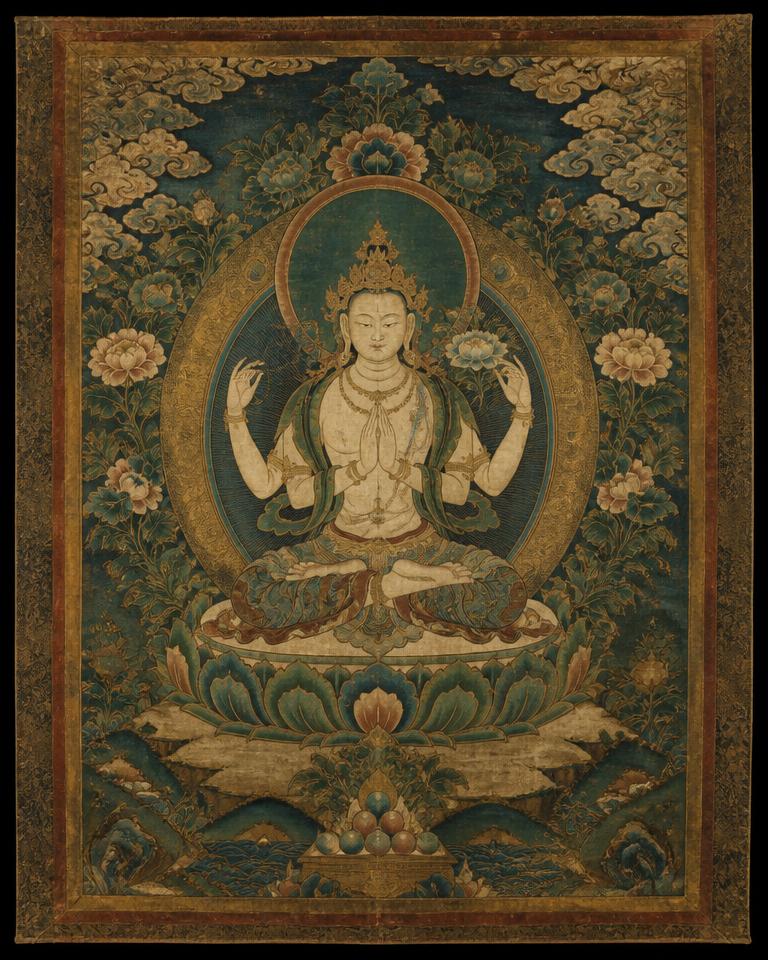 Avalokiteshvara thangka, bodhisattva of compassion
