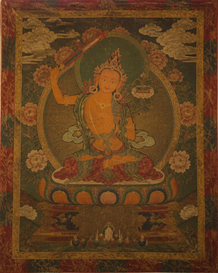 Manjushri thangka, bodhisattva of wisdom